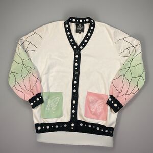 Stitch Spring Dancing Butterfly Anime Demon Slayer Shinobu Kocho Cardigan Sz 2X